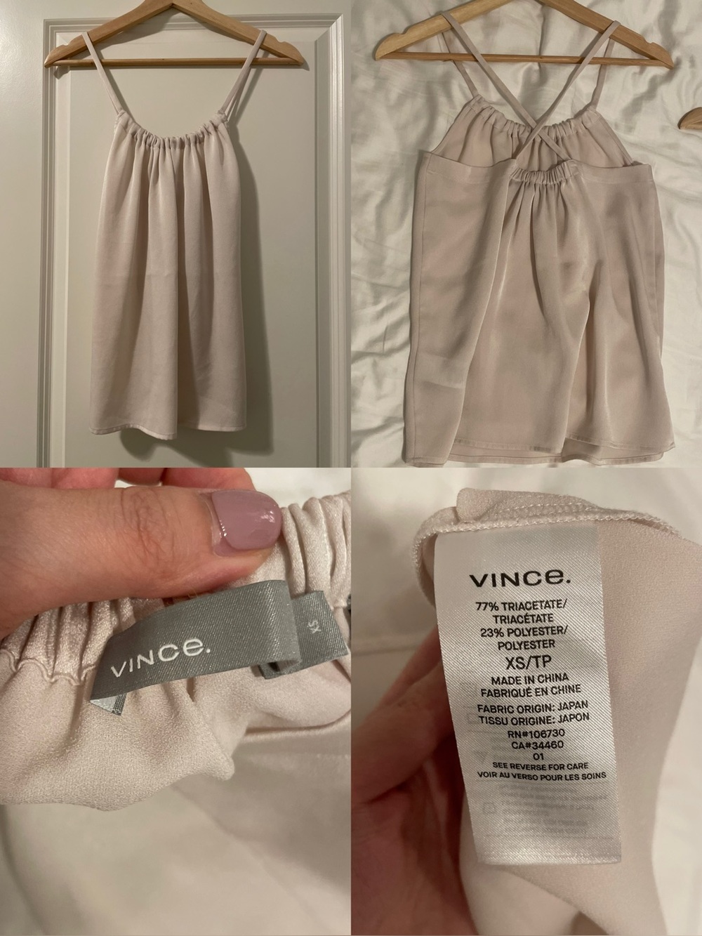 Vince Soft Blush Pink Spaghetti-Strap Silk-Blend Cami